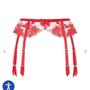 Agent Provocateur Red Elvie Suspender Size 5